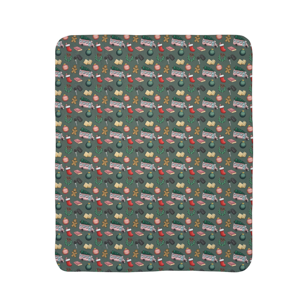 TEB Christmas Doodle Cozy Sherpa Blanket
