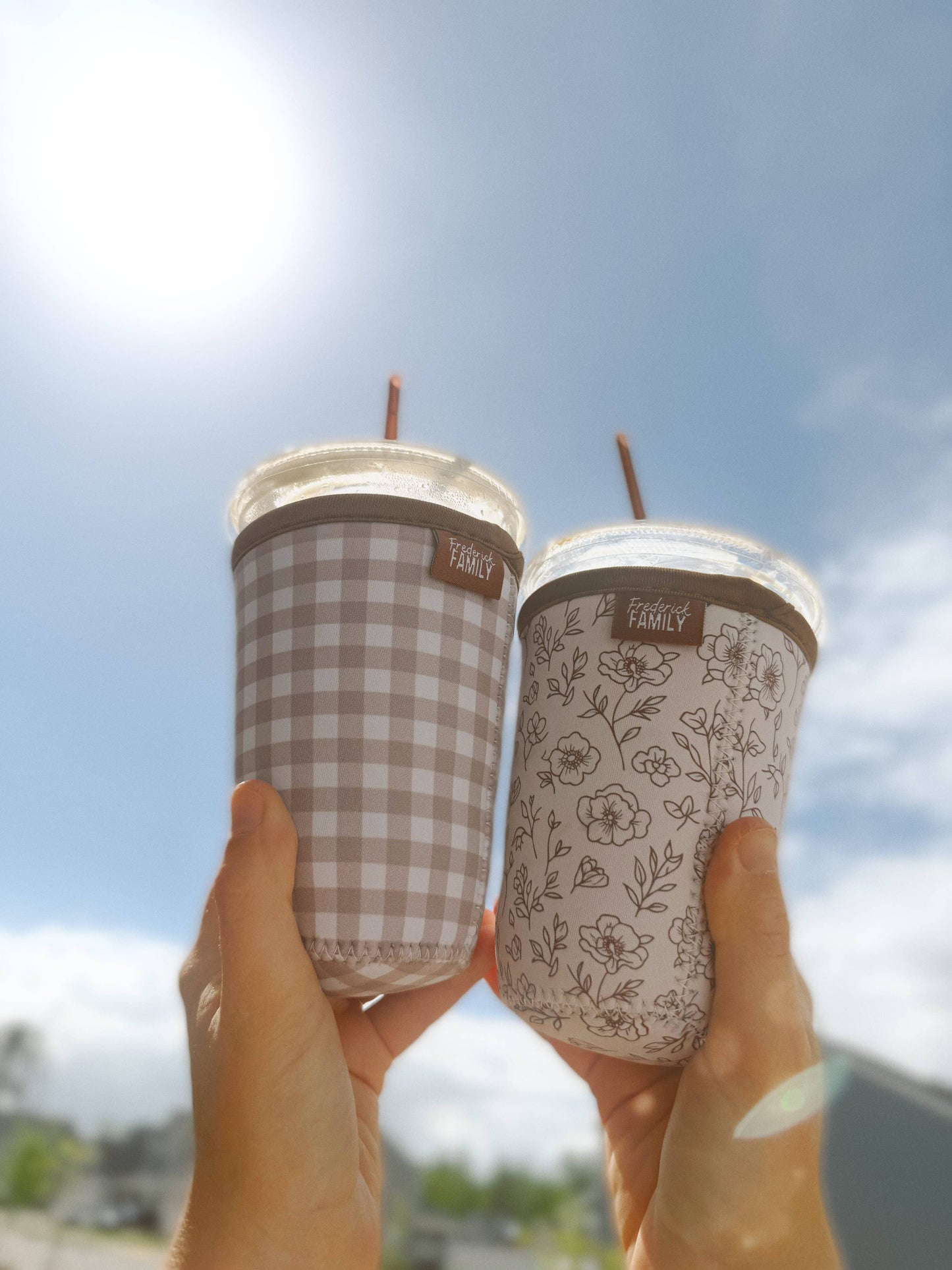Frederick Family Co. - Reusable Iced Coffee Sleeve, Cute Cup Holder Drink Sleeve, Coffee Lover Gift, Cold Drink Sleeve for Iced Coffee Cups
