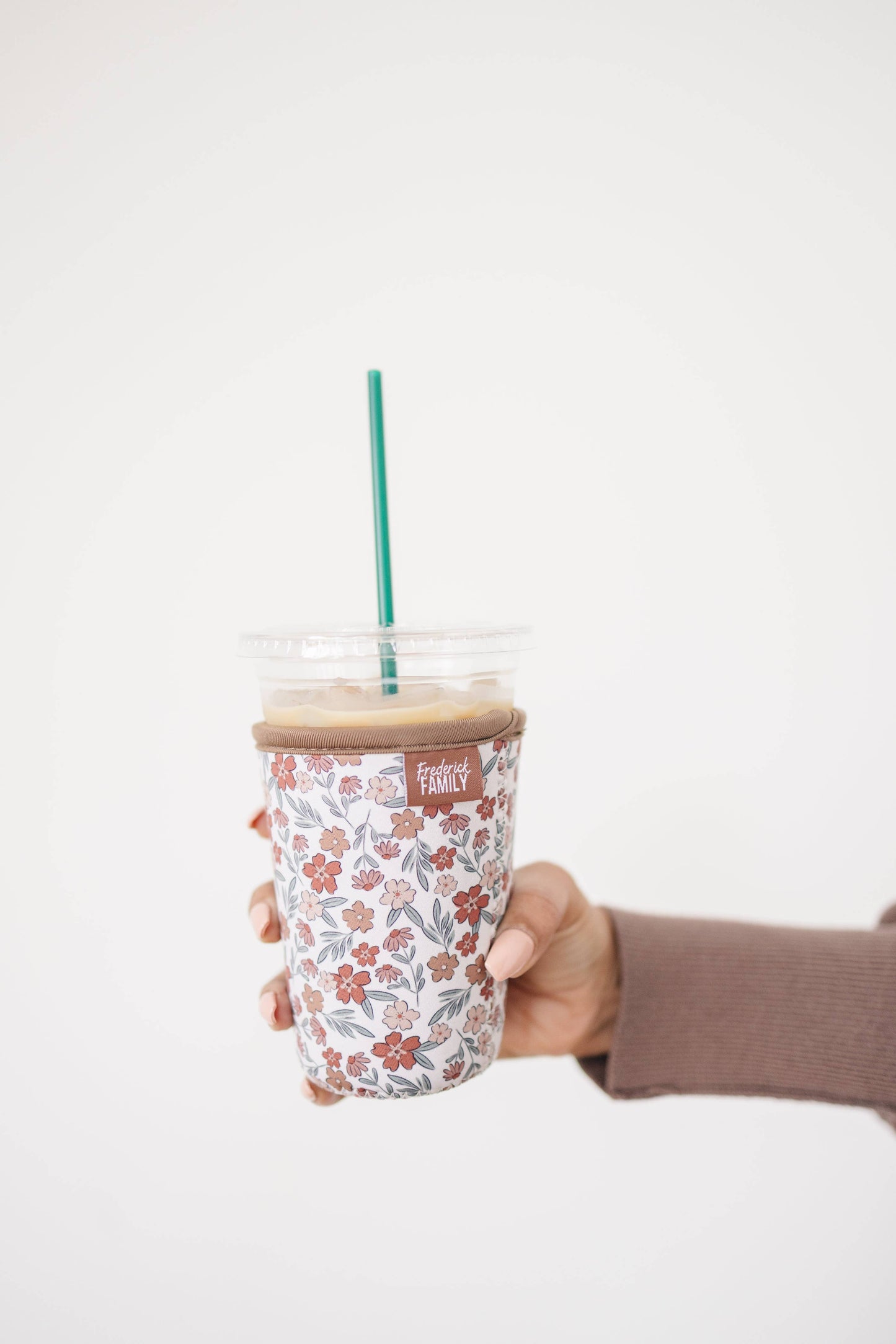 Frederick Family Co. - Reusable Iced Coffee Sleeve, Cute Cup Holder Drink Sleeve, Coffee Lover Gift, Cold Drink Sleeve for Iced Coffee Cups