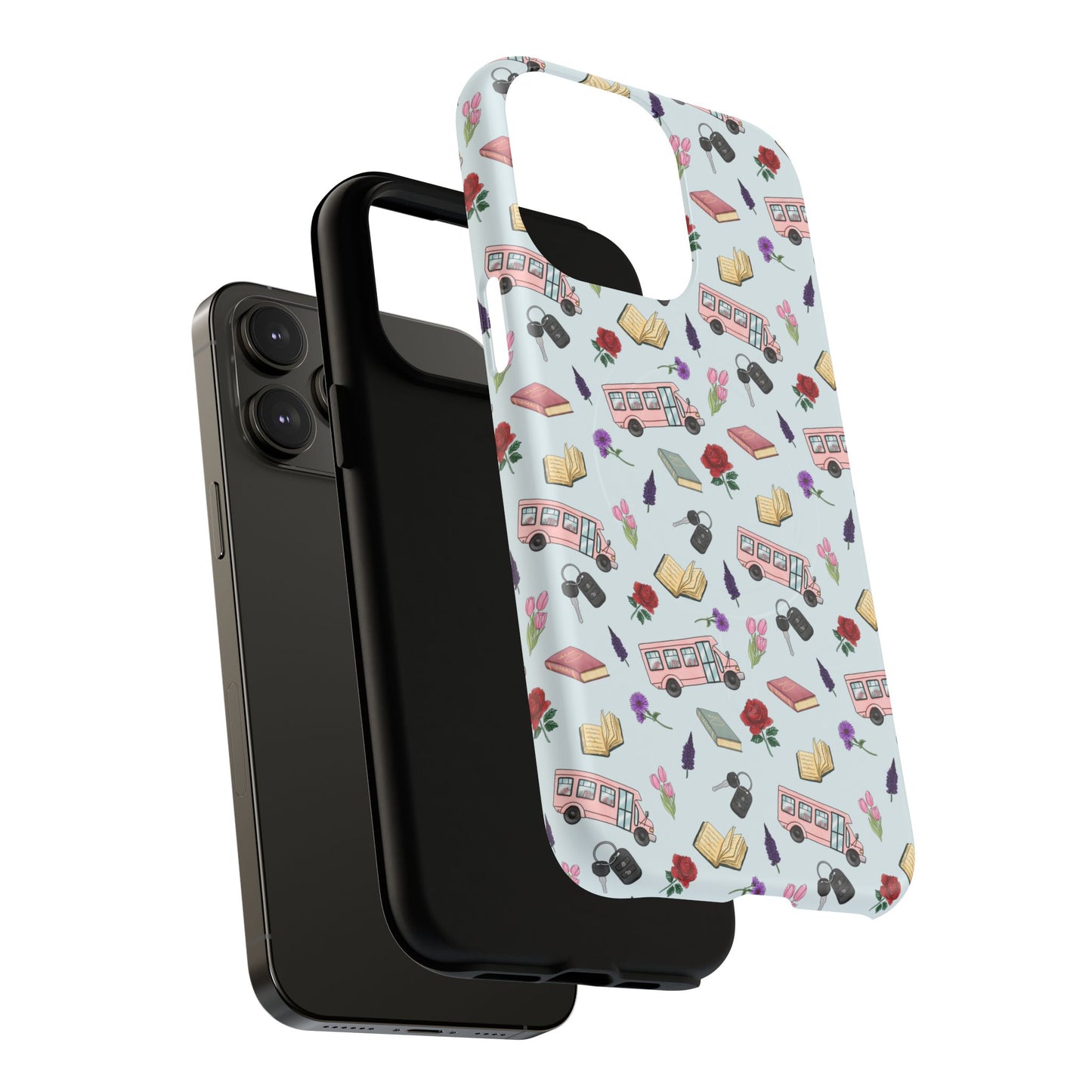 Phone Case — Vintage Book & Travel Pattern Tough Magnetic Case
