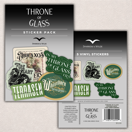 Sparrow and Wilde - Throne of Glass Sticker 5-Pack