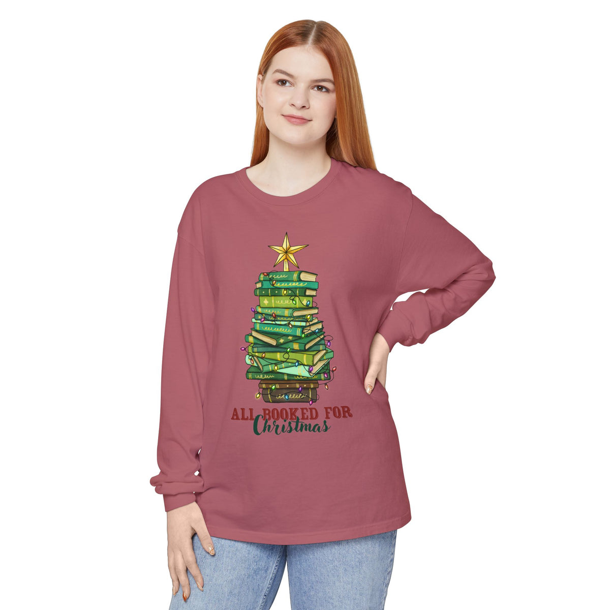 All Booked for Christmas Long Sleeve Tee