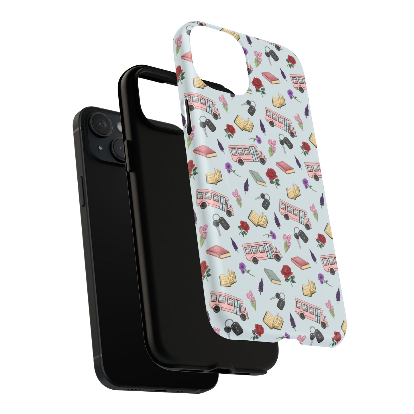Phone Case — Vintage Book & Travel Pattern Tough Magnetic Case