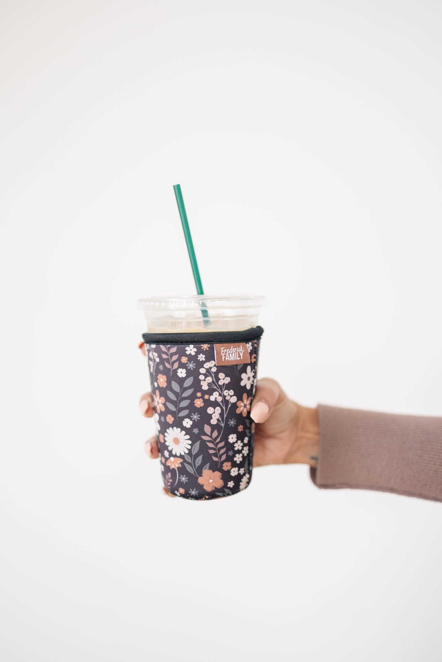Frederick Family Co. - Reusable Iced Coffee Sleeve, Cute Cup Holder Drink Sleeve, Coffee Lover Gift, Cold Drink Sleeve for Iced Coffee Cups