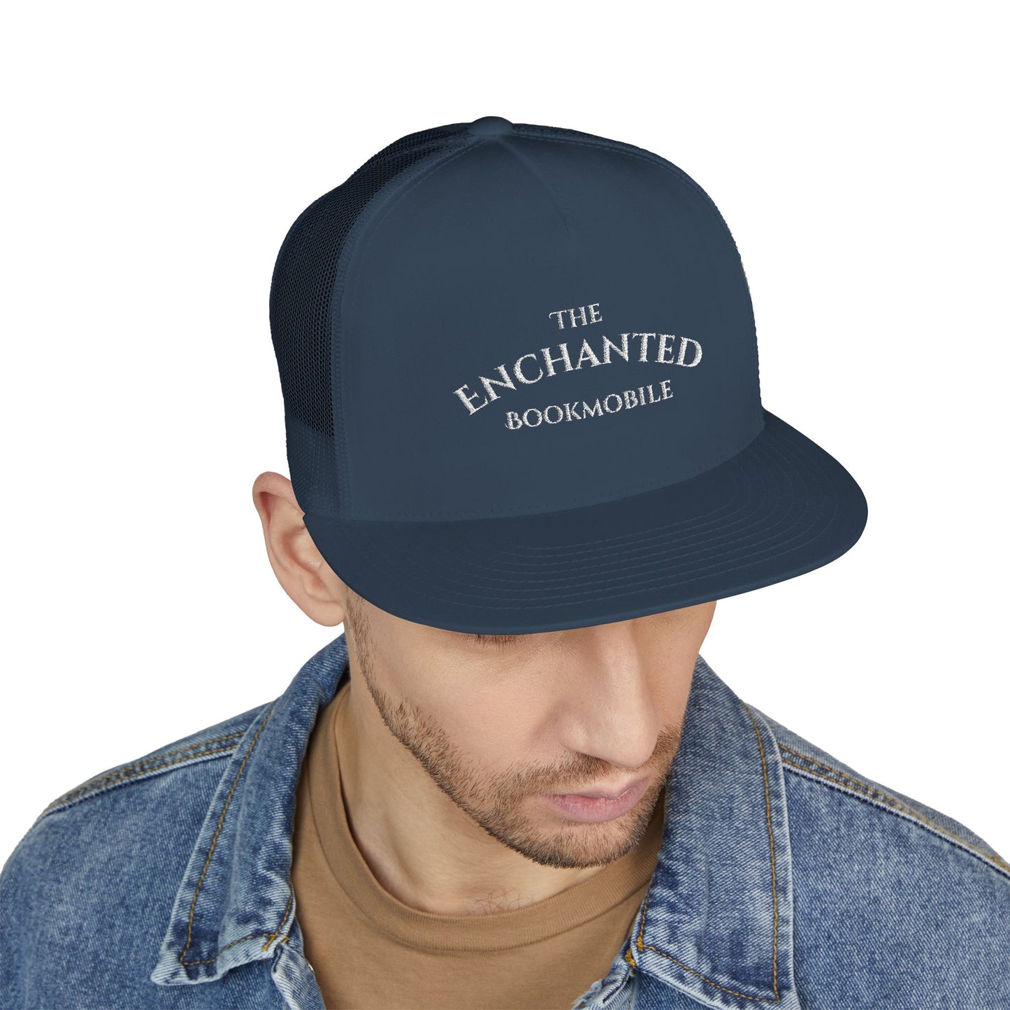 Enchanted Bookmobile Trucker Cap (White Embroidery)
