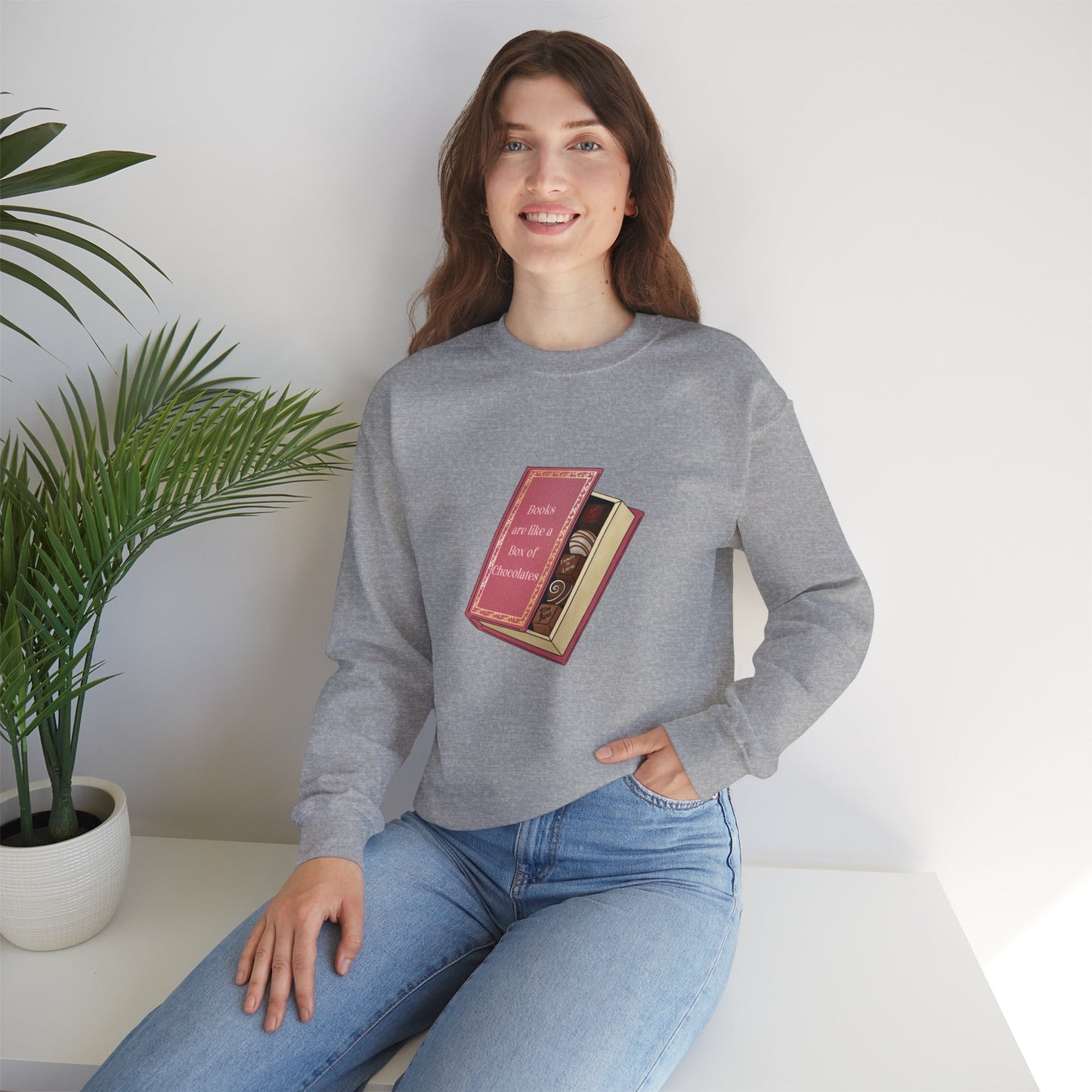 Books are like a box of chocolates Crewneck Sweatshirt