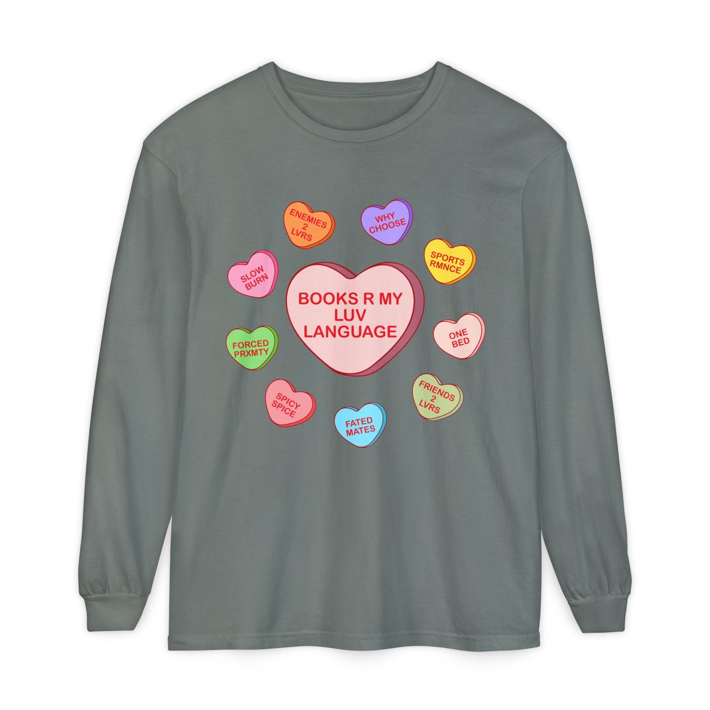 Bookish Candy Heart's Long Sleeve Tee