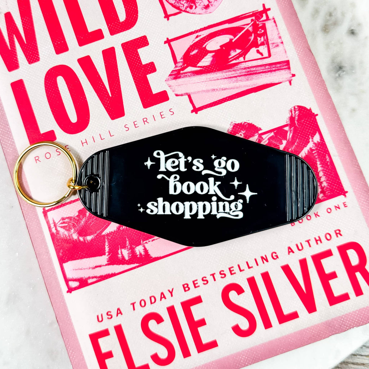 The Swoon Room - Let's Go Book Shopping Motel Keychain
