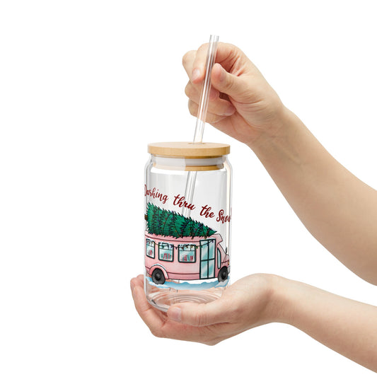 Sipper Glass Dashing Thru the Snow