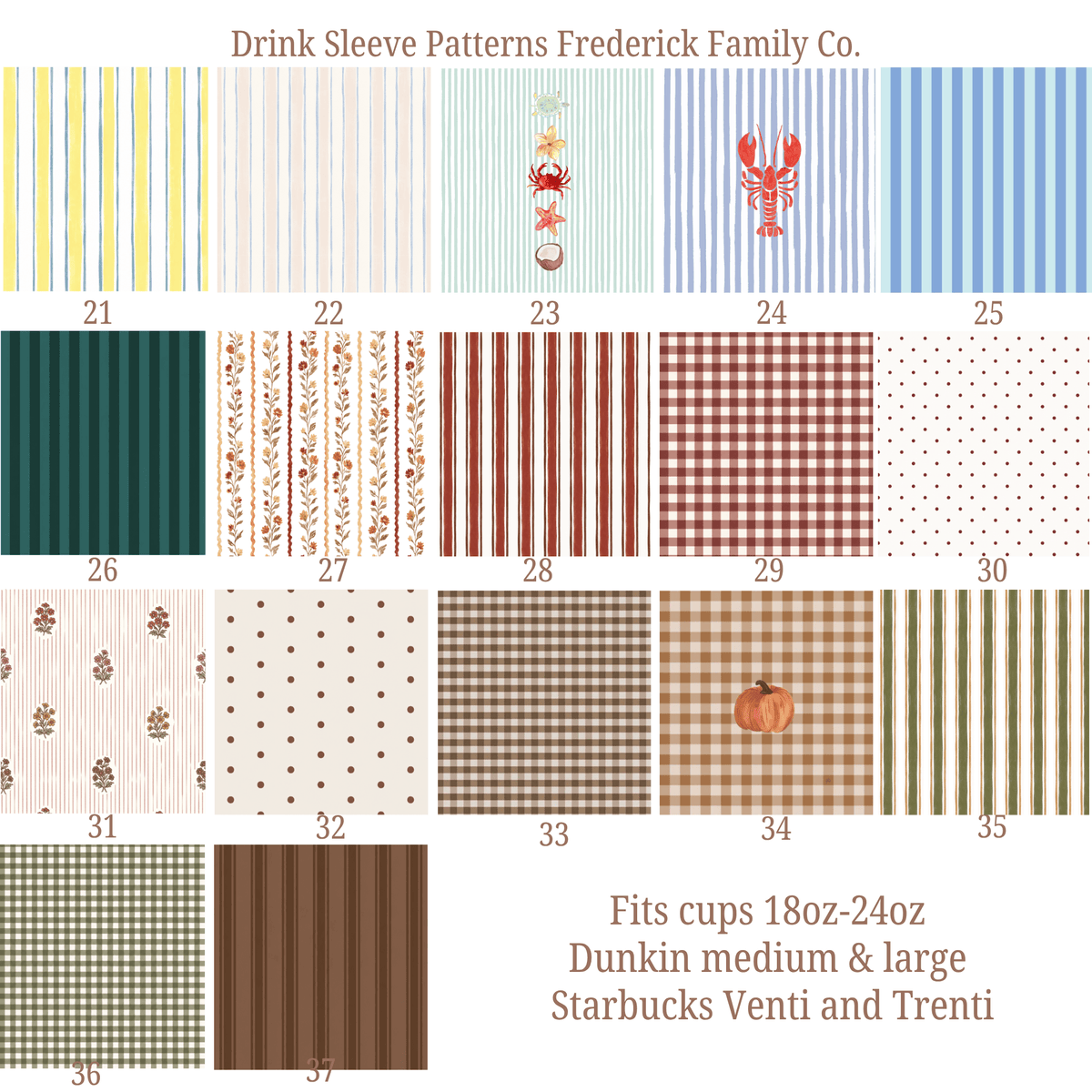Frederick Family Co. - Reusable Iced Coffee Sleeve, Cute Cup Holder Drink Sleeve, Coffee Lover Gift, Cold Drink Sleeve for Iced Coffee Cups