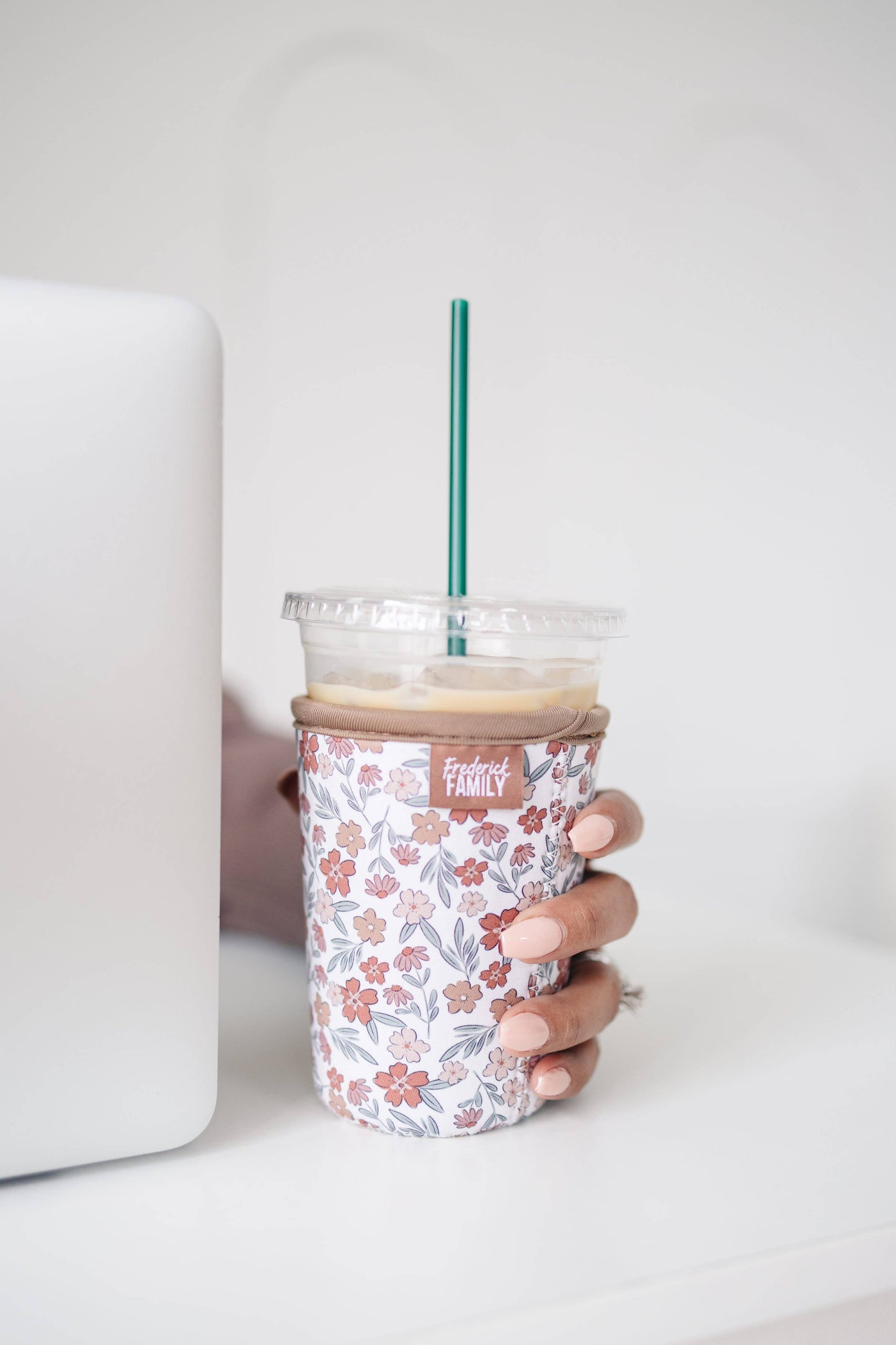 Frederick Family Co. - Reusable Iced Coffee Sleeve, Cute Cup Holder Drink Sleeve, Coffee Lover Gift, Cold Drink Sleeve for Iced Coffee Cups