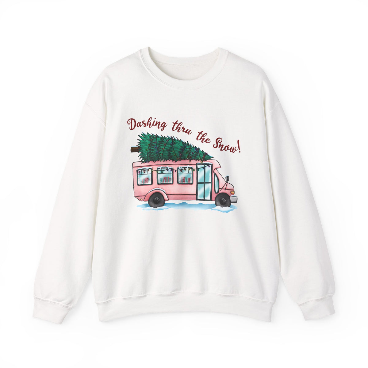 Crewneck Sweatshirt — "Dashing Thru the Snow" Christmas Sweatshirt