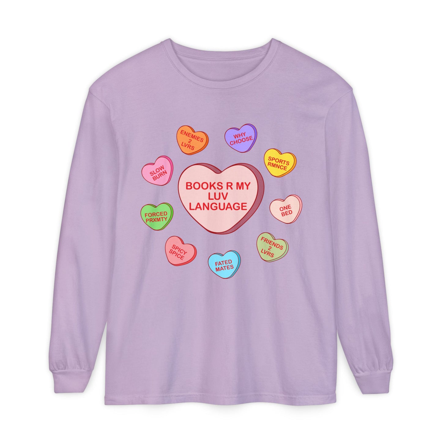 Bookish Candy Heart's Long Sleeve Tee