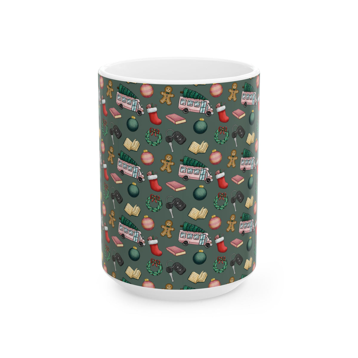 Christmas Pattern Ceramic Mug — Holiday Icons Gift (11oz & 15oz)