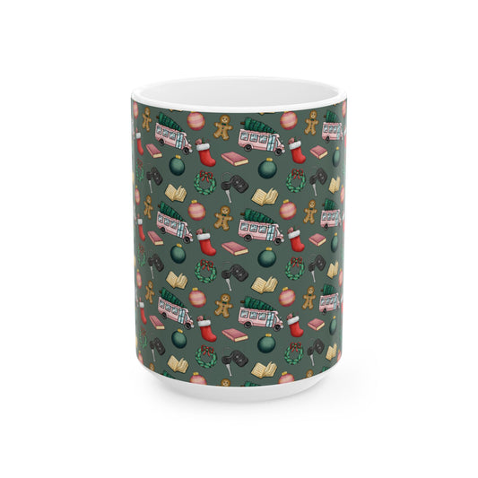 Christmas Pattern Ceramic Mug — Holiday Icons Gift (11oz & 15oz)