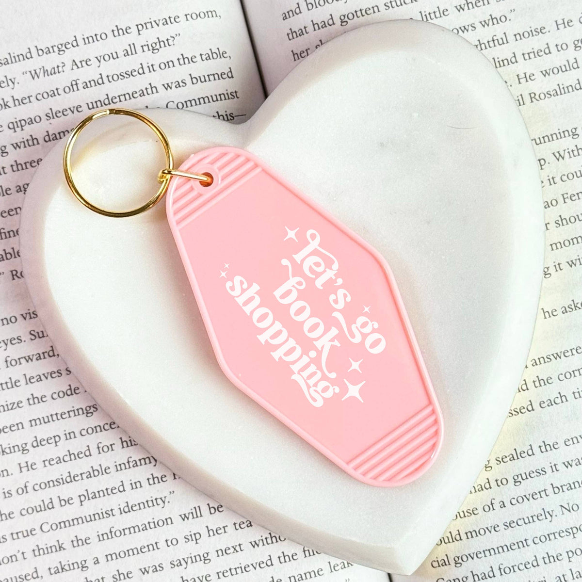 The Swoon Room - Let's Go Book Shopping Motel Keychain