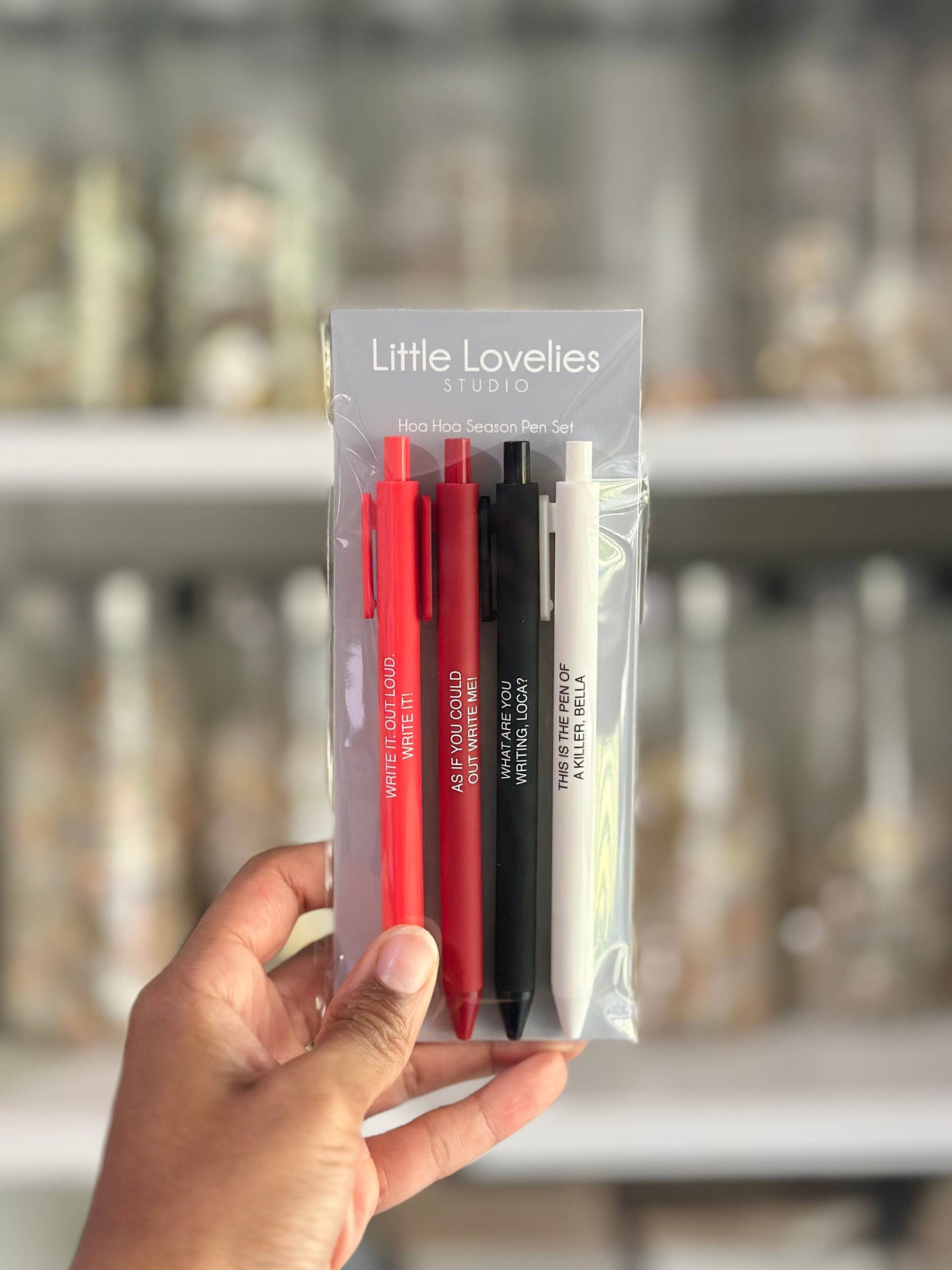 Little Lovelies Studio - Hoa Hoa Season Pen Set – Set of 4 Black Ink Click Pens