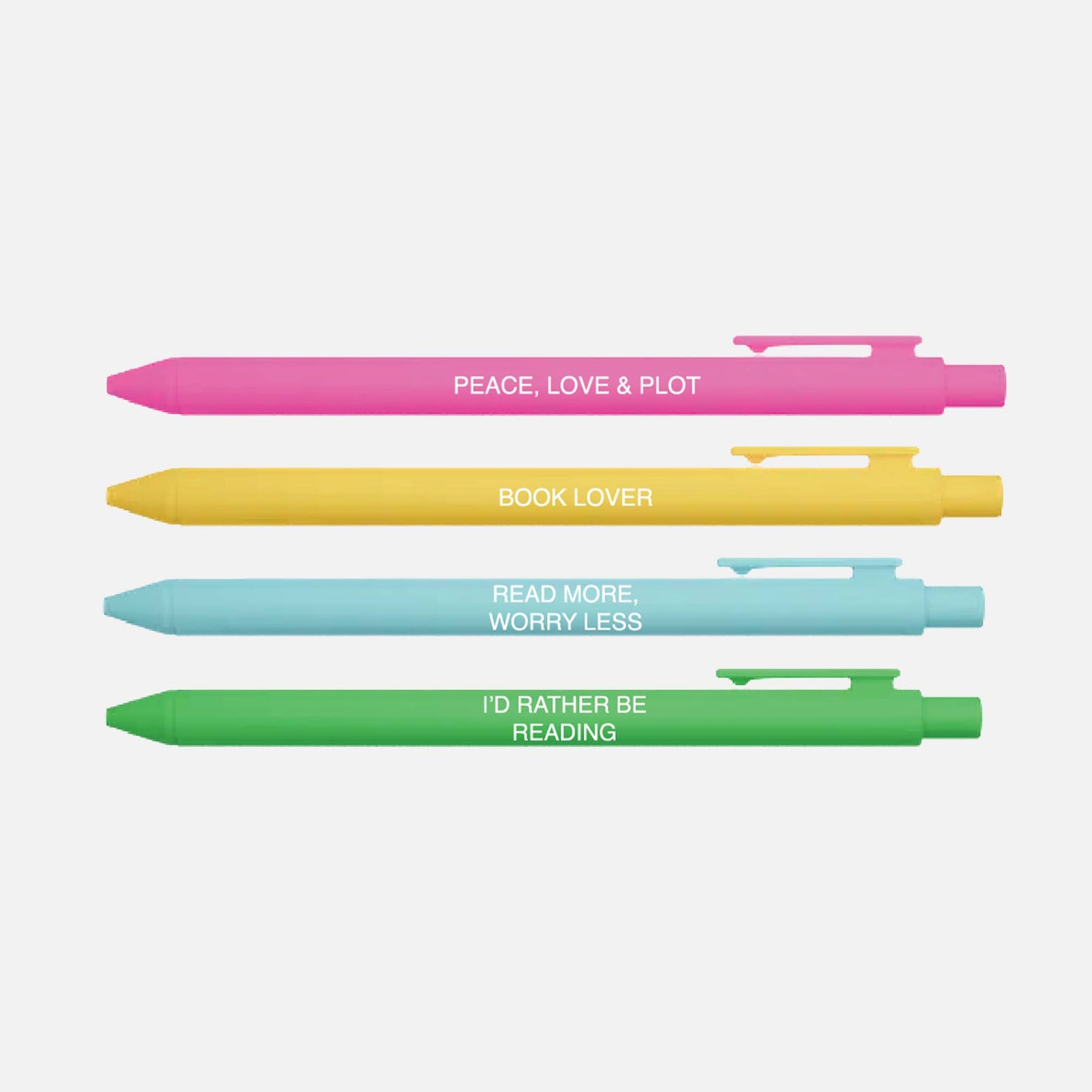 Little Lovelies Studio - The Reader Pen Set – Set of 4 Black Ink Click Pens