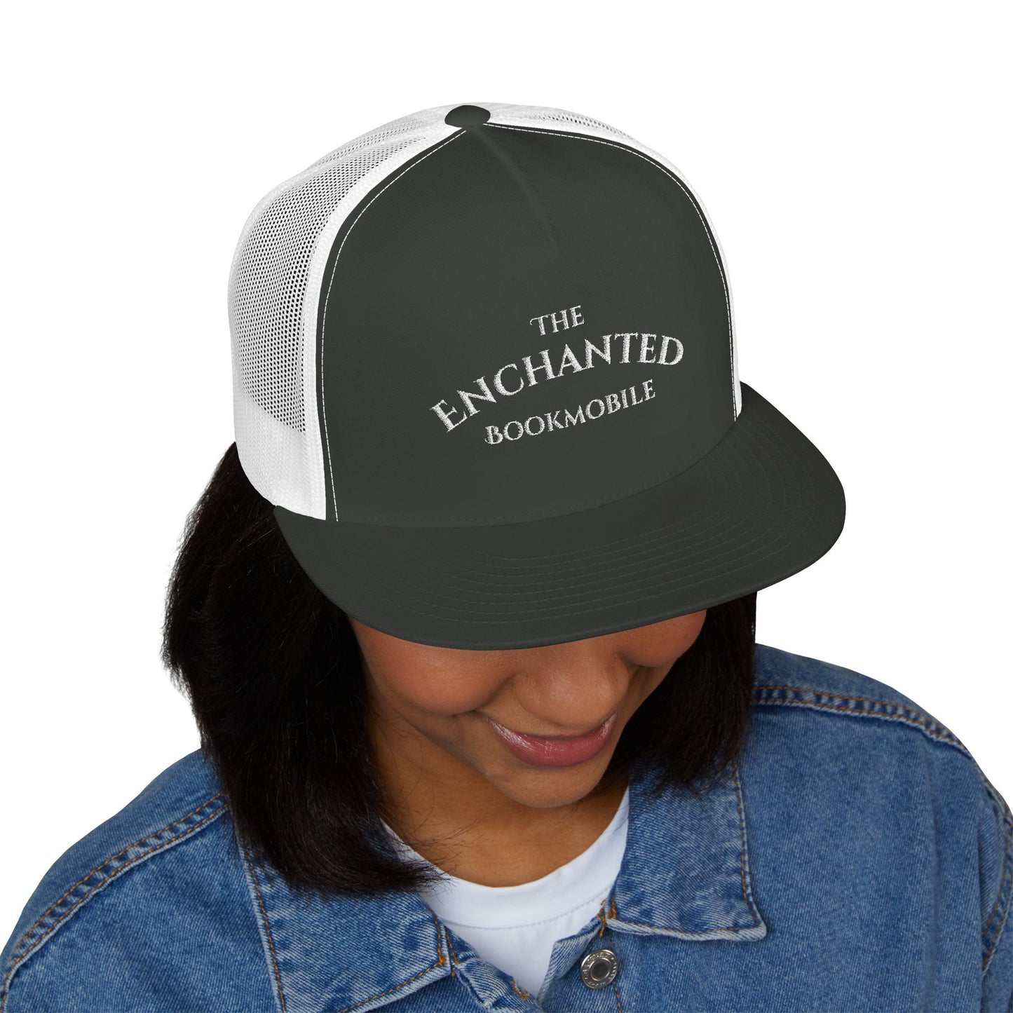 Enchanted Bookmobile Trucker Cap (White Embroidery)