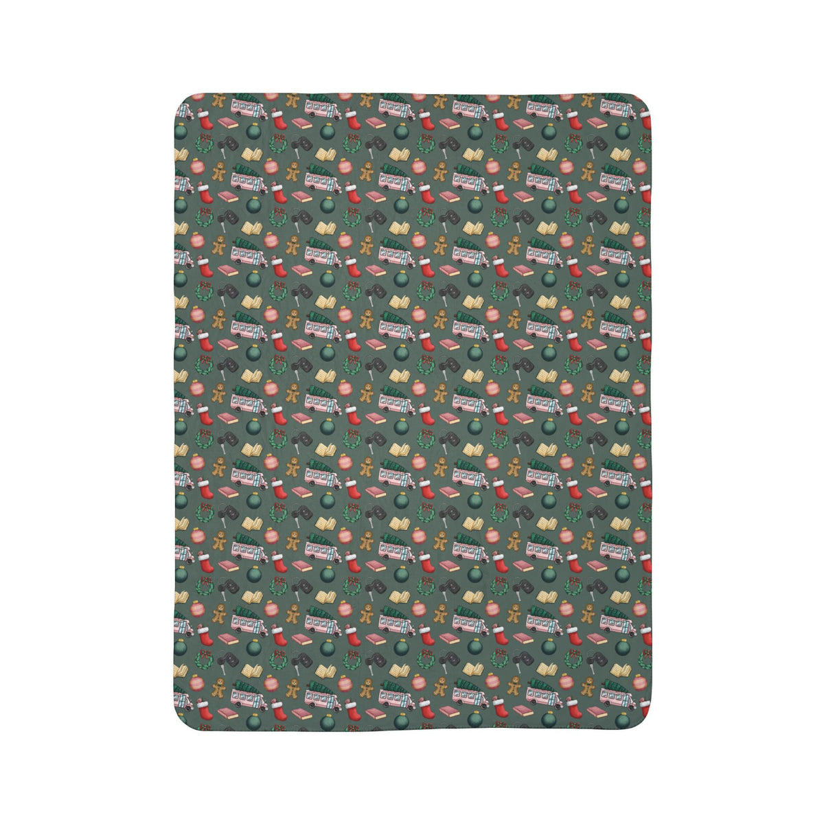 TEB Christmas Doodle Cozy Sherpa Blanket