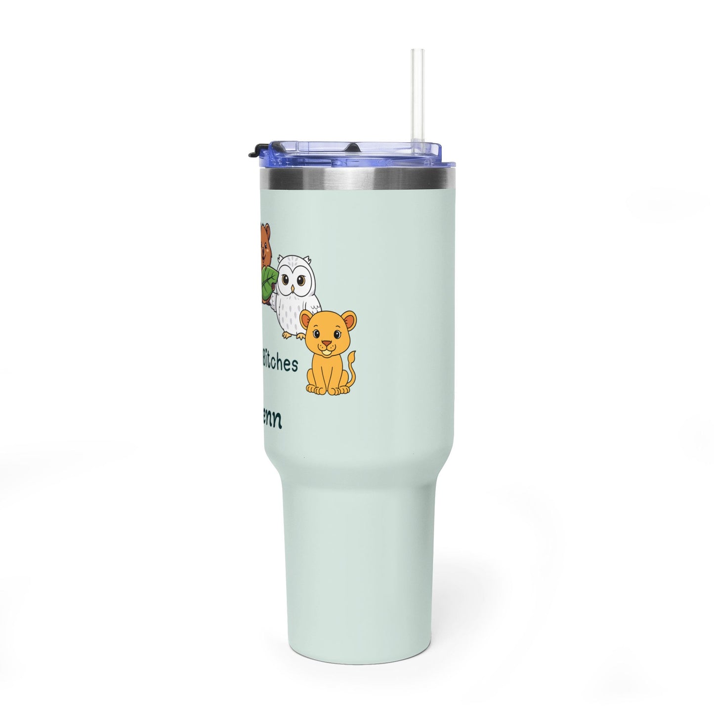 40oz Vacuum Tumbler - Personalized 'MABitches' Cute Animal Design (Custom Name)