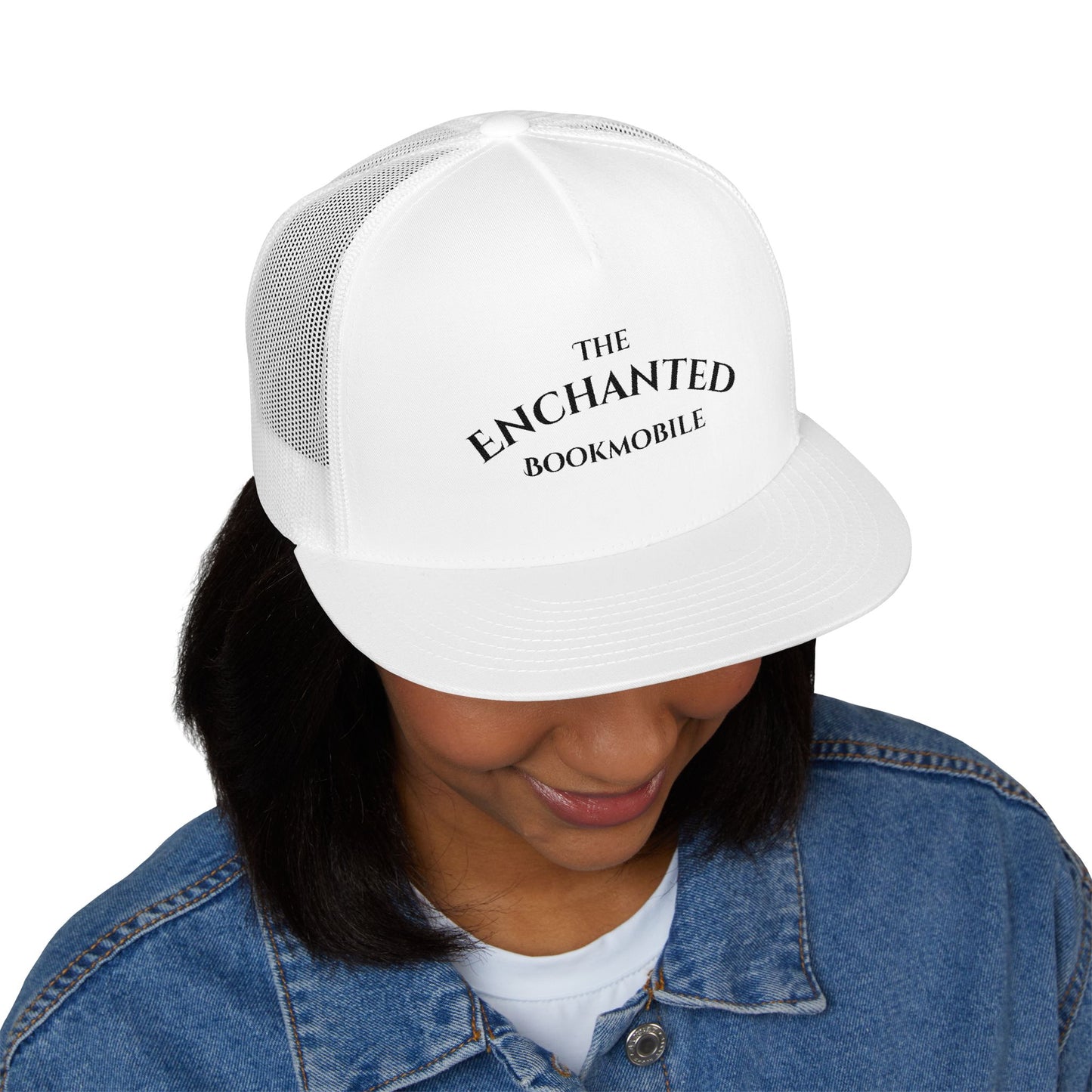 Enchanted Bookmobile Trucker Cap (Black Embroidery)