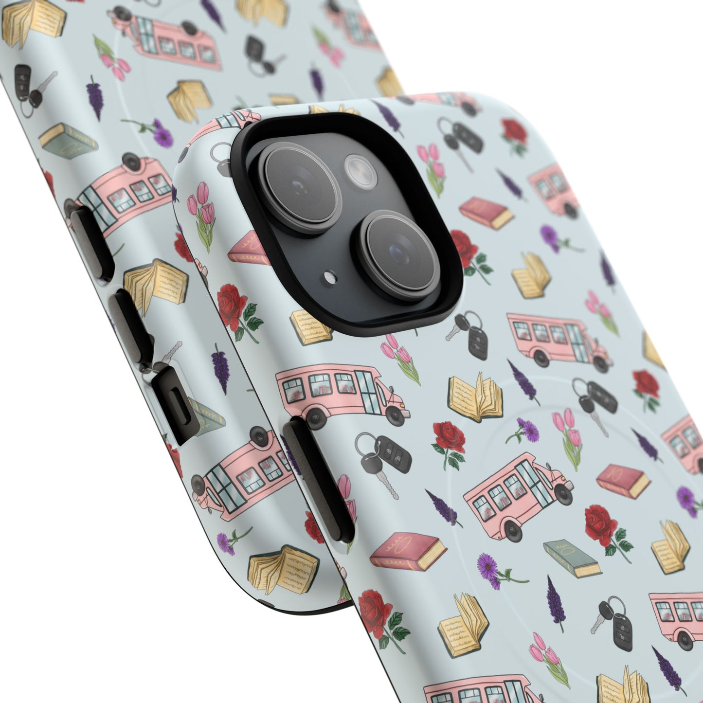 Phone Case — Vintage Book & Travel Pattern Tough Magnetic Case