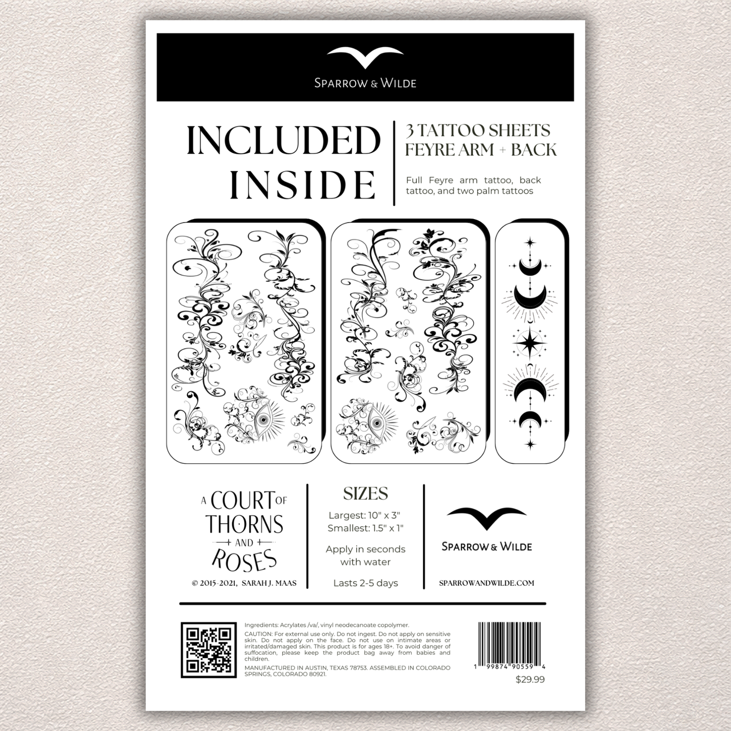 Temporary Tattoo Set | Feyre Arm + Back ACOTAR