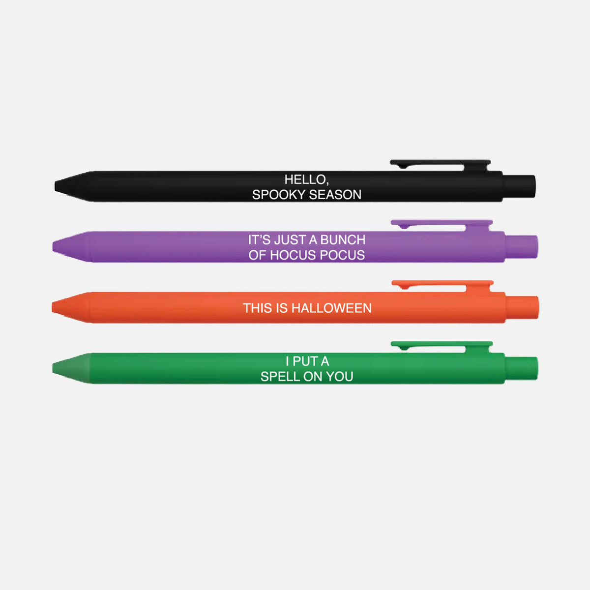 Little Lovelies Studio - Spooky Season Pen Set – Set of 4 Black Ink Halloween Pens