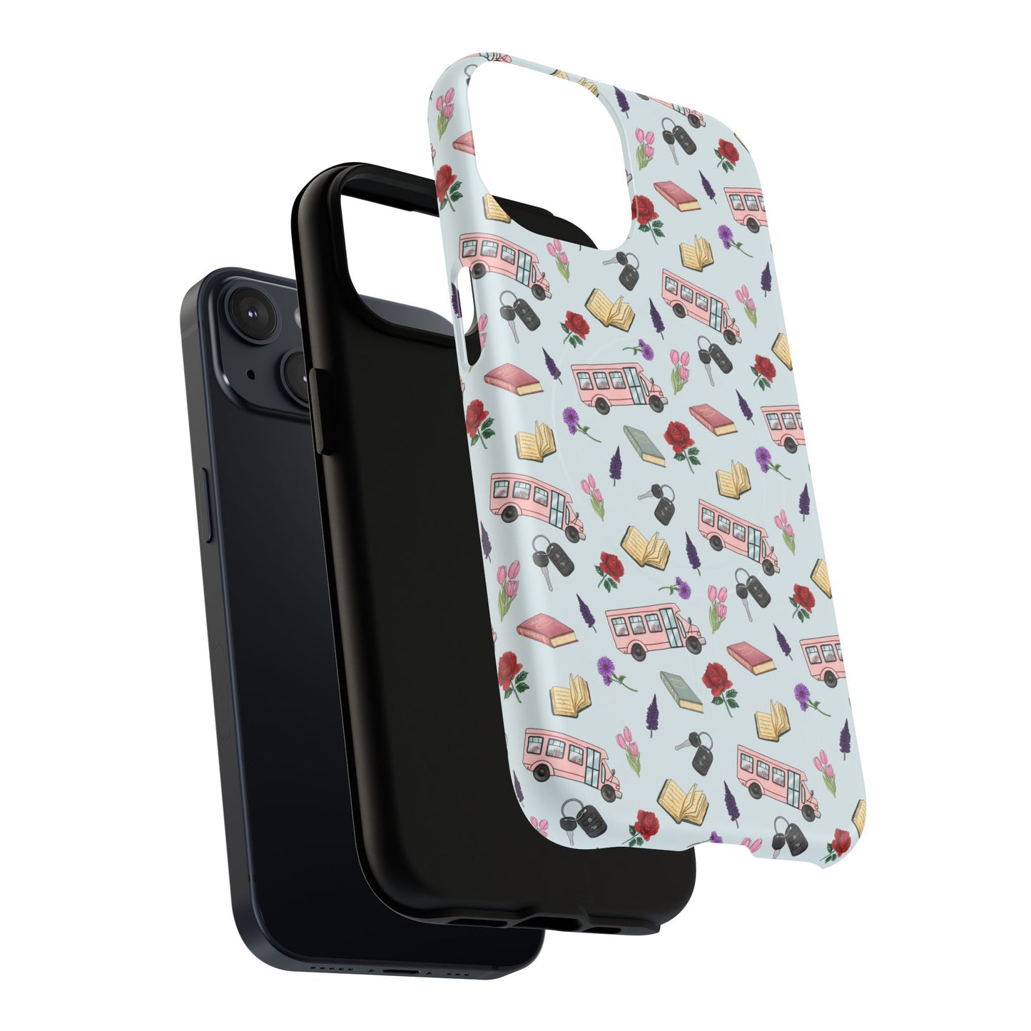 Phone Case — Vintage Book & Travel Pattern Tough Magnetic Case