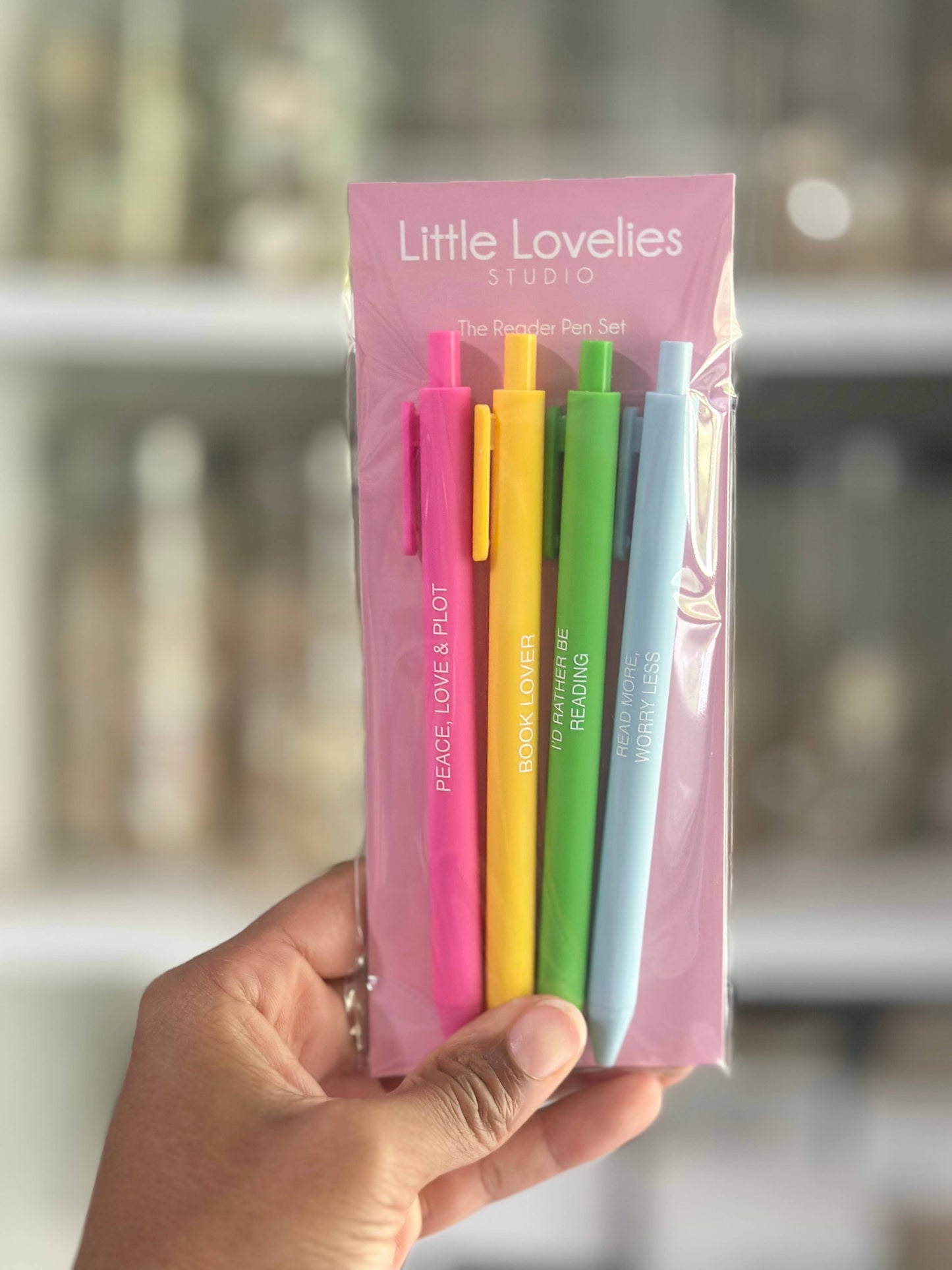 Little Lovelies Studio - The Reader Pen Set – Set of 4 Black Ink Click Pens