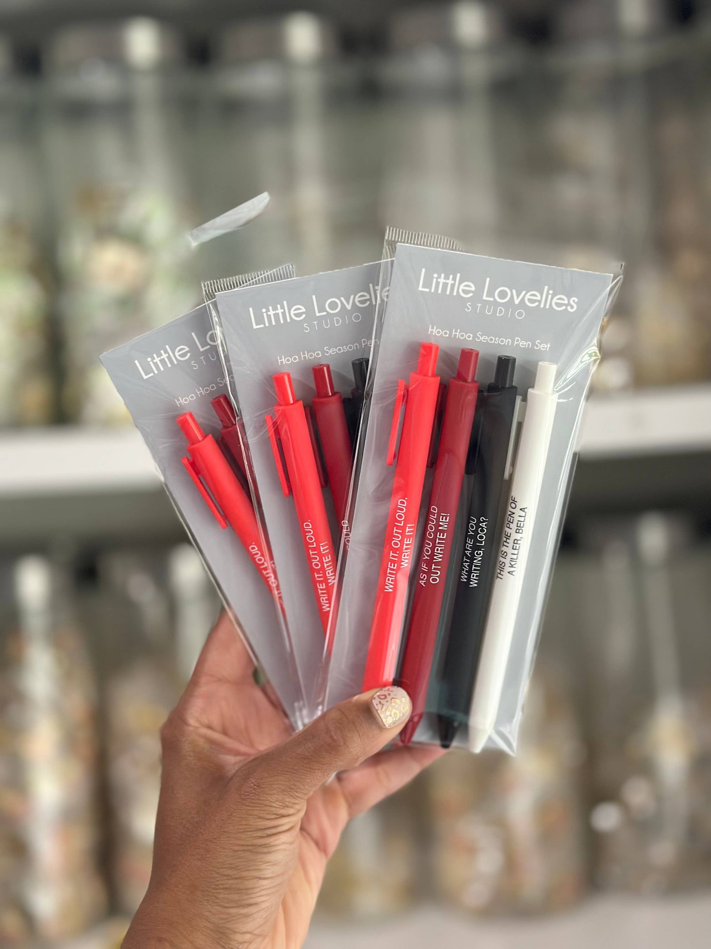 Little Lovelies Studio - Hoa Hoa Season Pen Set – Set of 4 Black Ink Click Pens