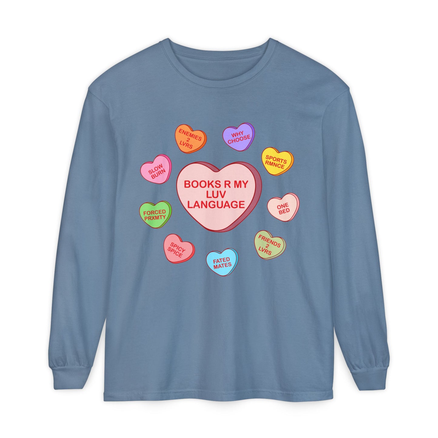 Bookish Candy Heart's Long Sleeve Tee