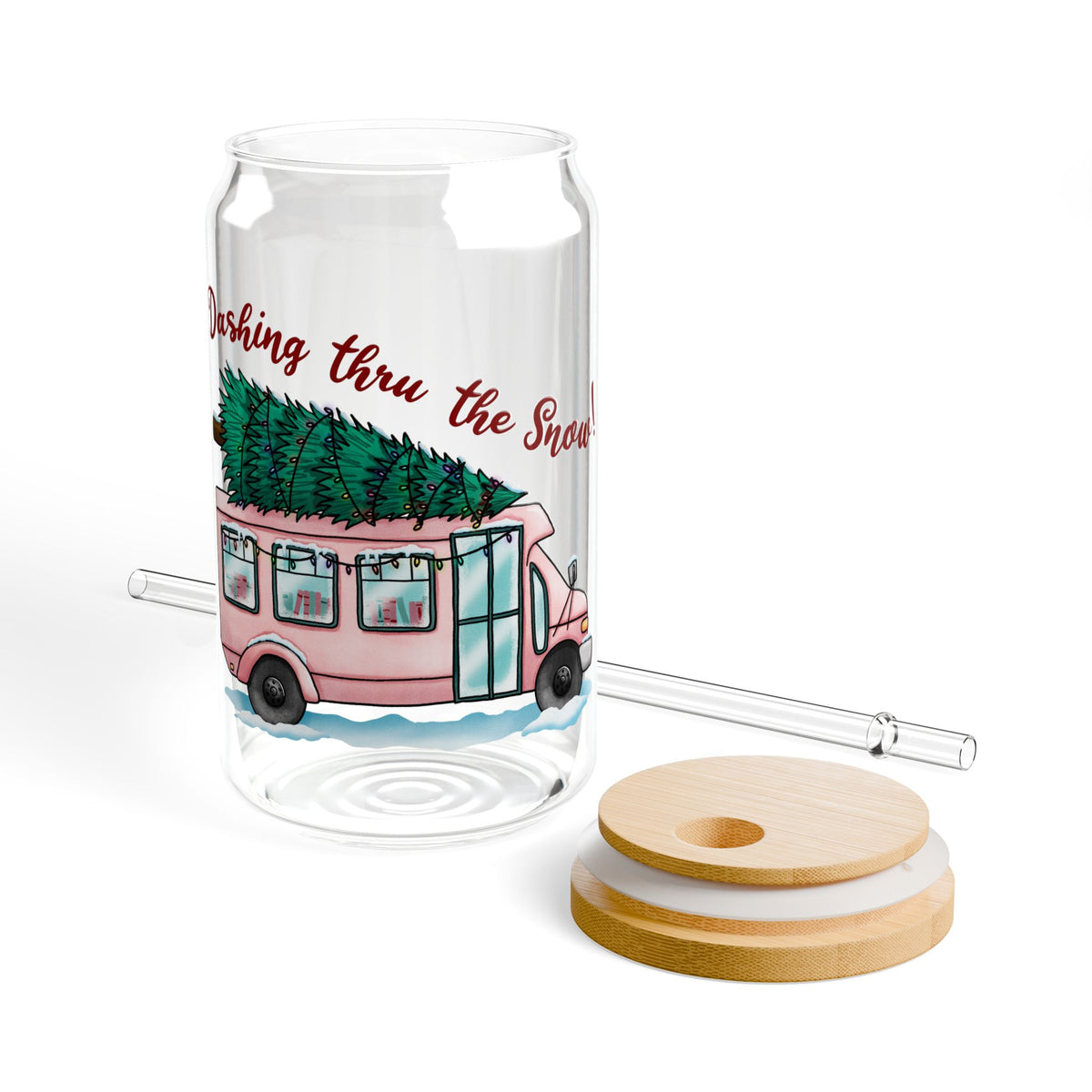 Sipper Glass Dashing Thru the Snow
