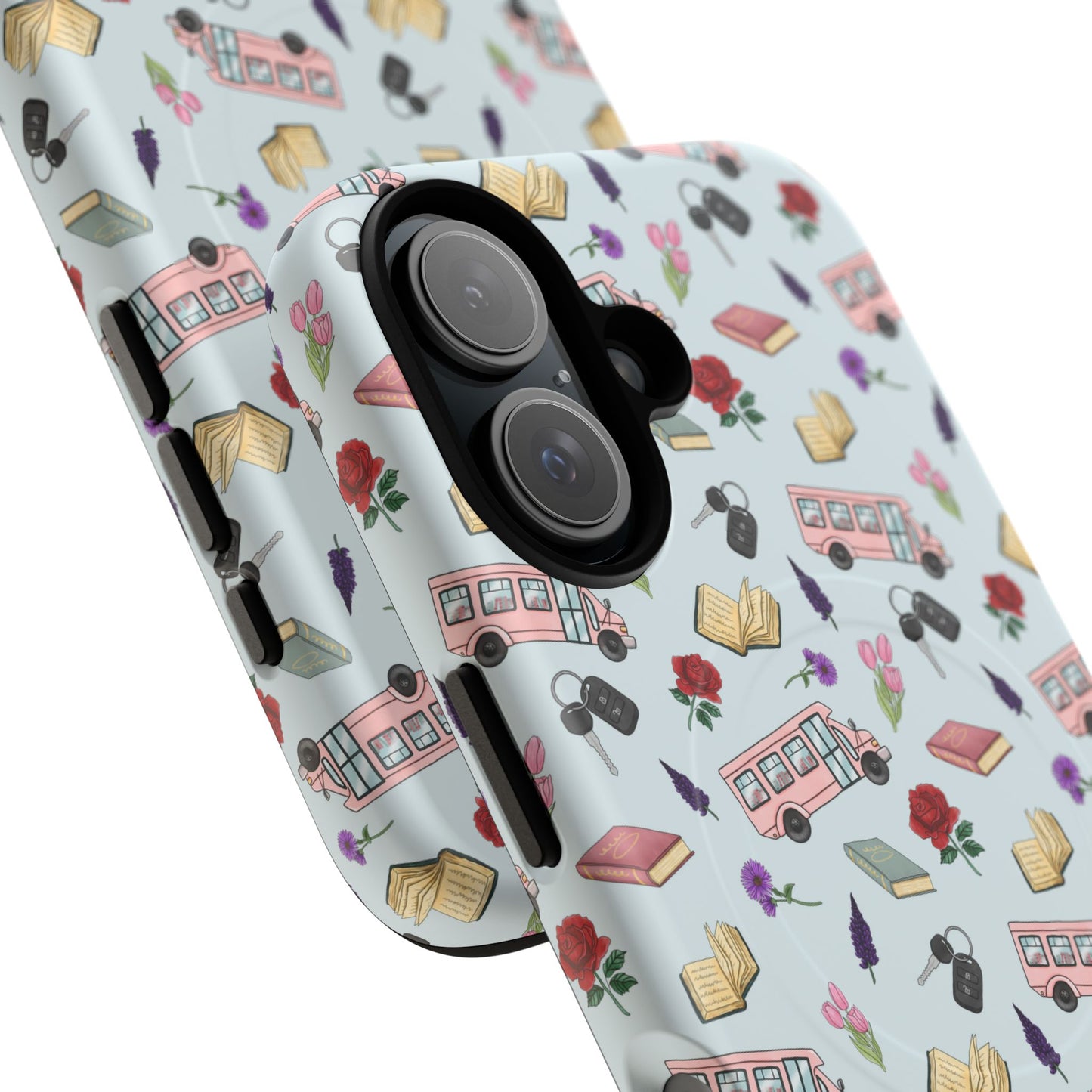Phone Case — Vintage Book & Travel Pattern Tough Magnetic Case