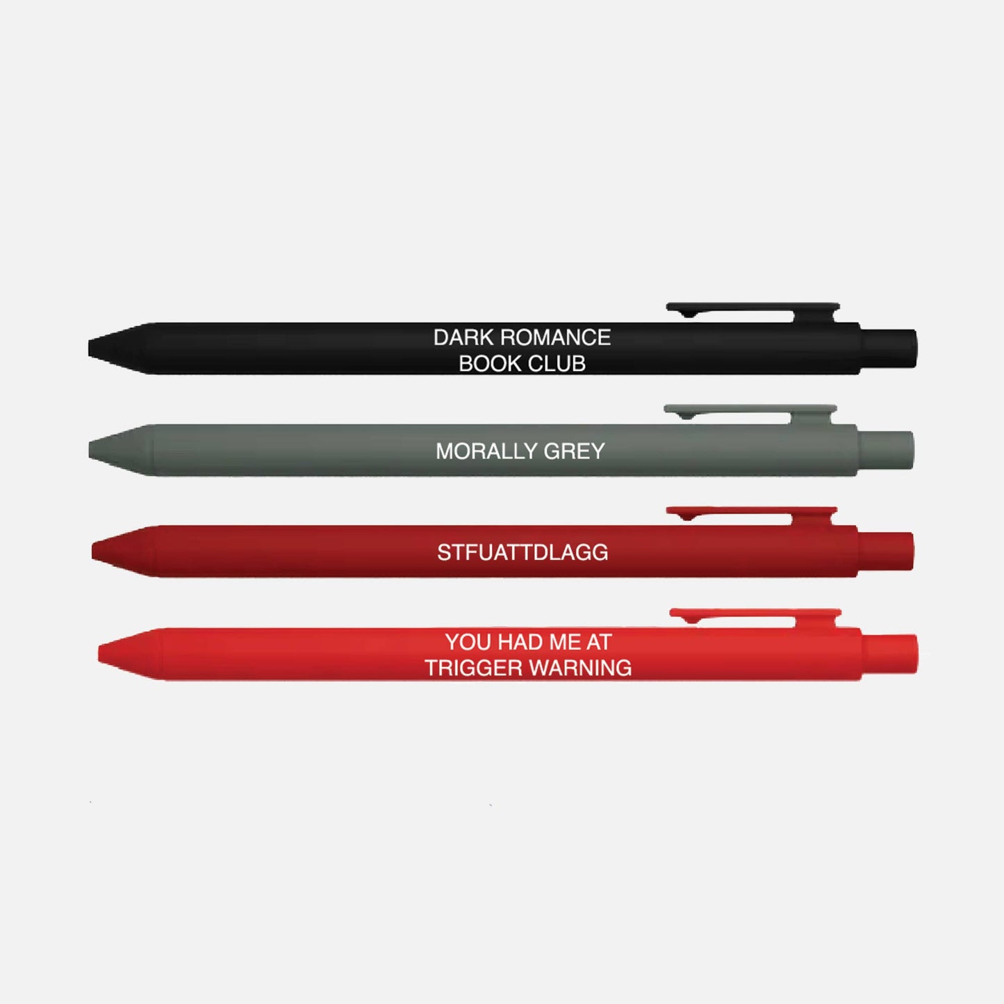 Little Lovelies Studio - Dark Romance Pen Set – Set of 4 Black Ink Click Pens