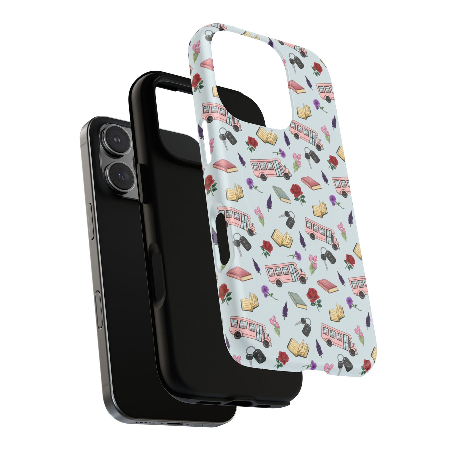 Phone Case — Vintage Book & Travel Pattern Tough Magnetic Case