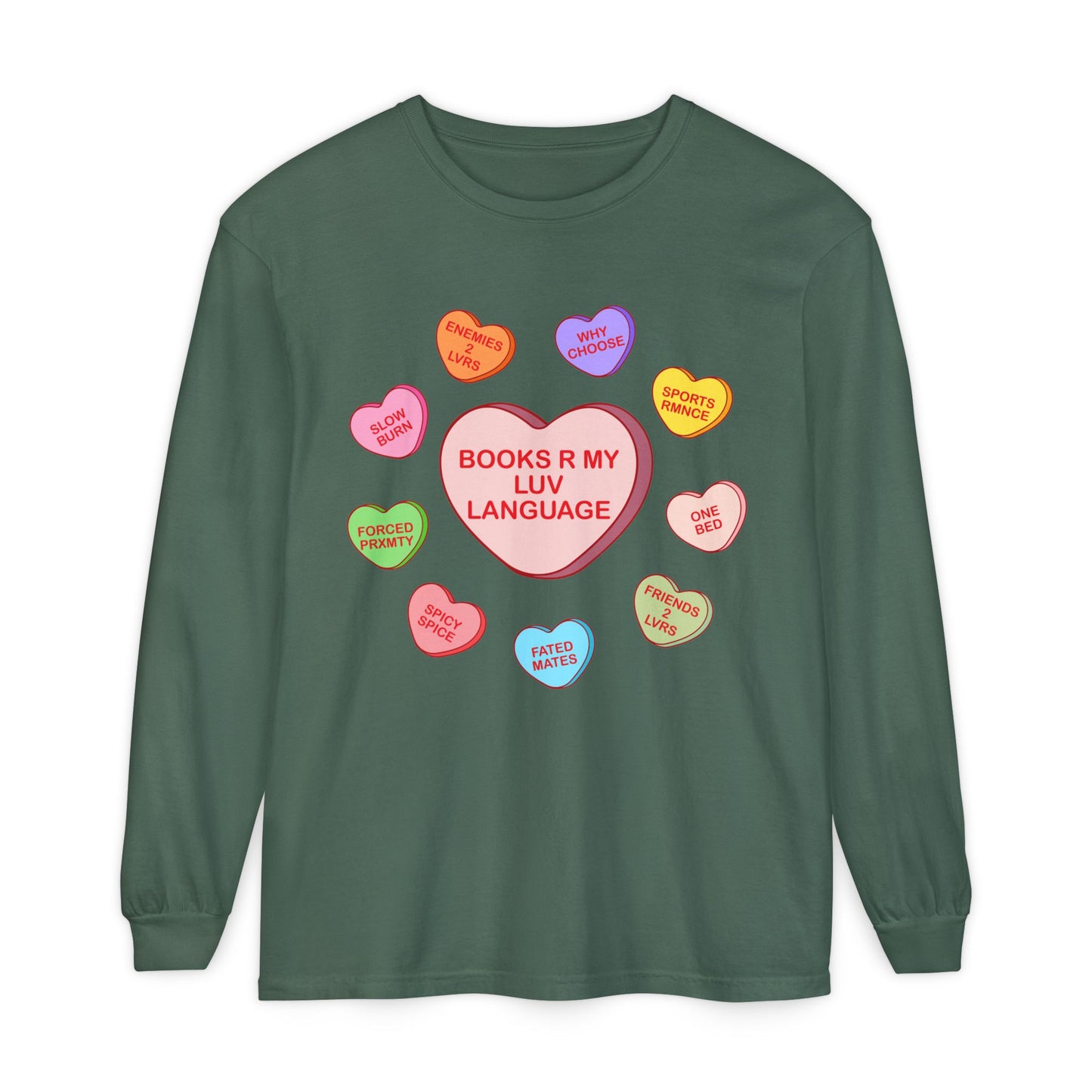 Bookish Candy Heart's Long Sleeve Tee