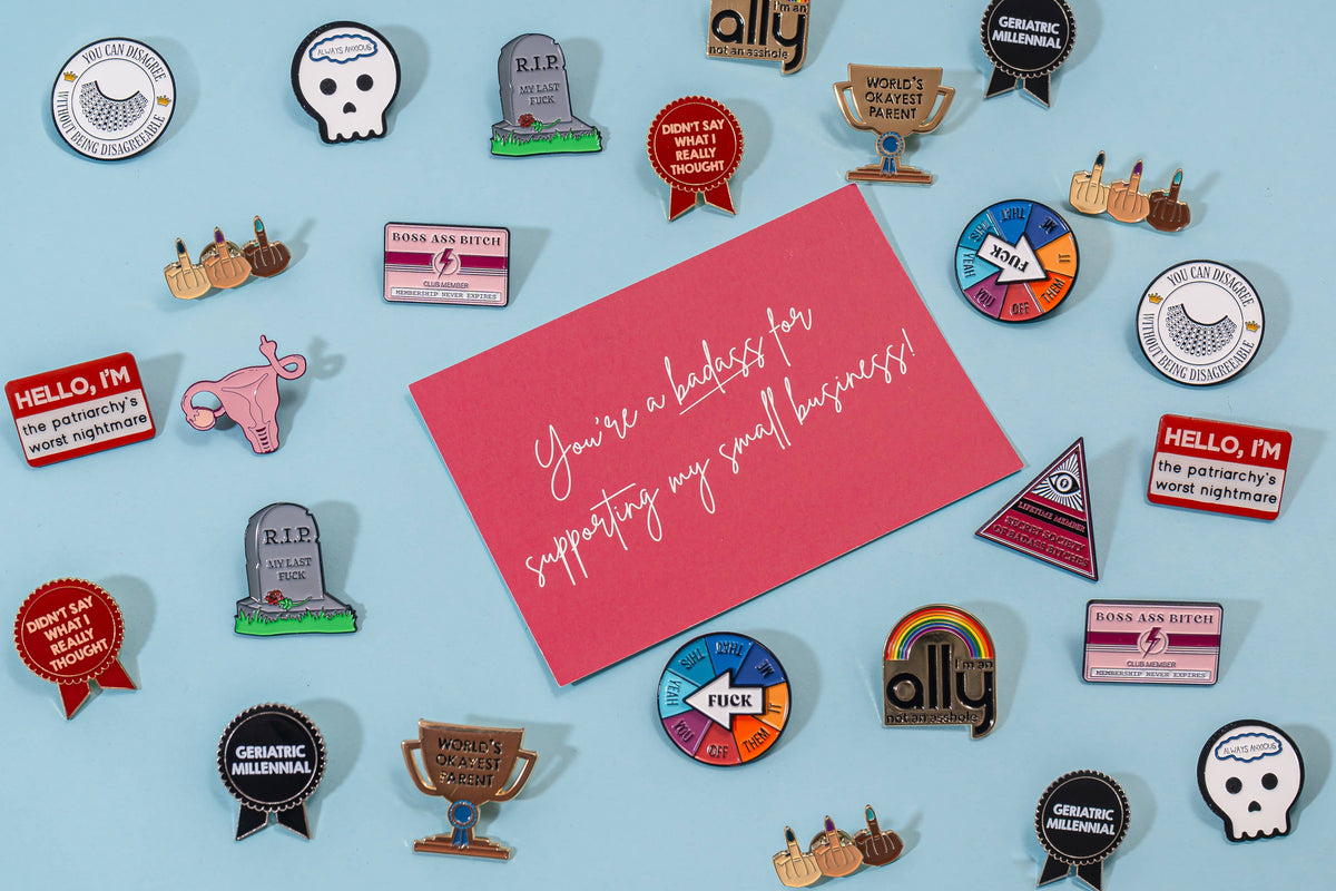 SHEWOLF Designs - Geriatric Millennial Pin — Funny Award Ribbon Birthday Gift