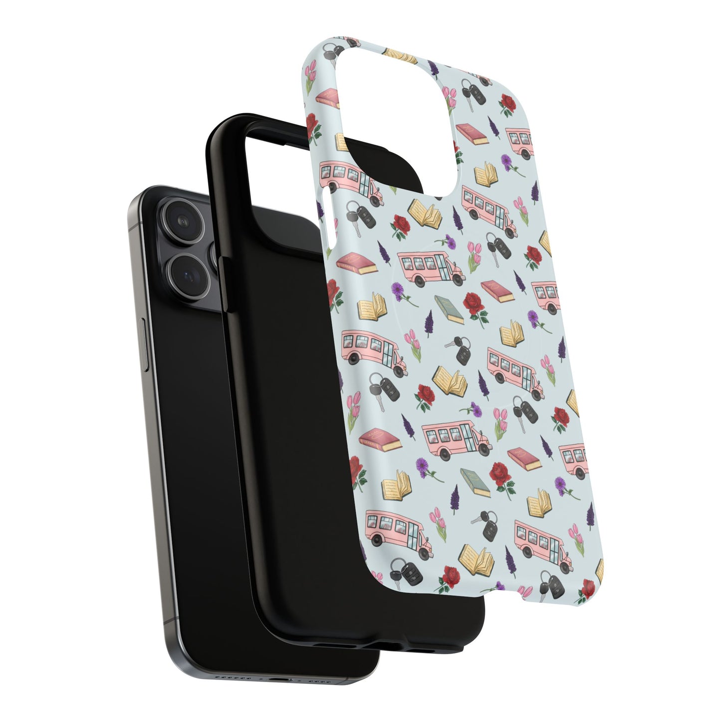 Phone Case — Vintage Book & Travel Pattern Tough Magnetic Case