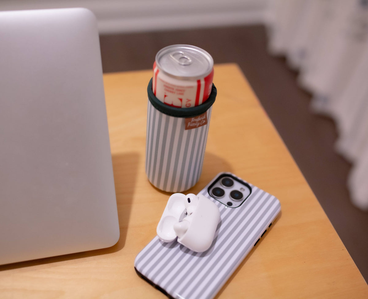 Frederick Family Co. - Slim Can Drink Sleeves- Reusable Neoprene Coolers with Aesthetic Patterns, 12oz Skinny Can Holder for Seltzer Energy Drinks