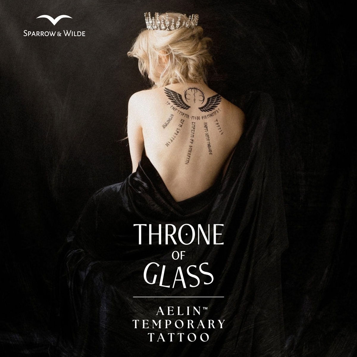 Sparrow and Wilde - Temporary Tattoo Sheet | Throne of Glass | Aelin Back Tattoo