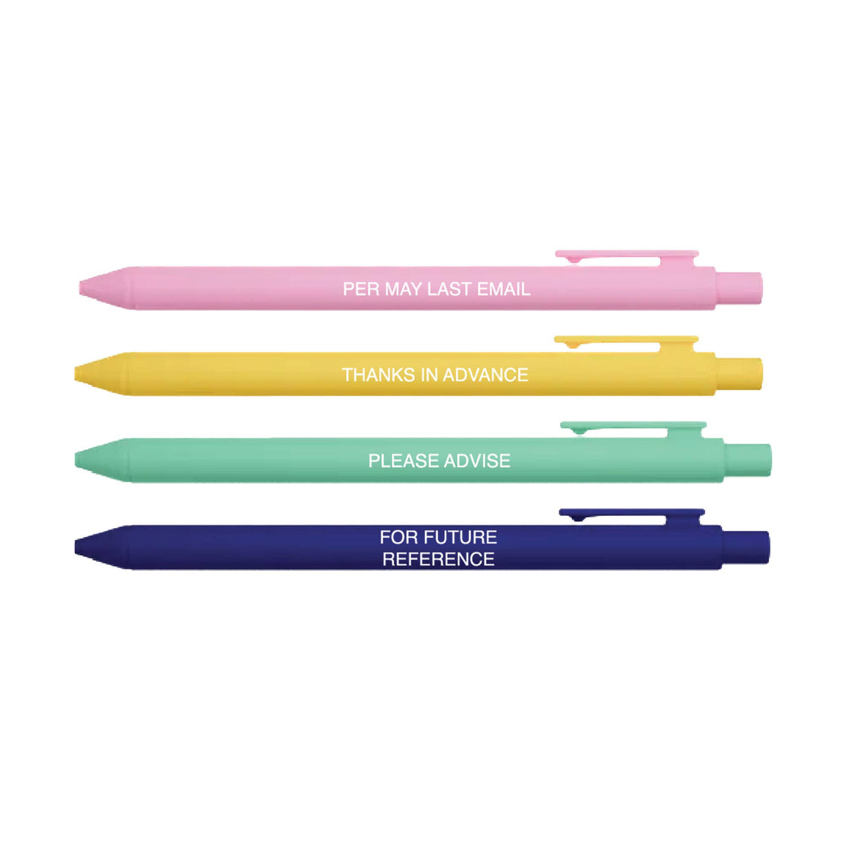 Little Lovelies Studio - Passive Aggressive Office Lingo Pen Set – Set of 4 Black Ink