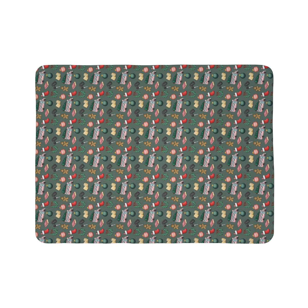 TEB Christmas Doodle Cozy Sherpa Blanket