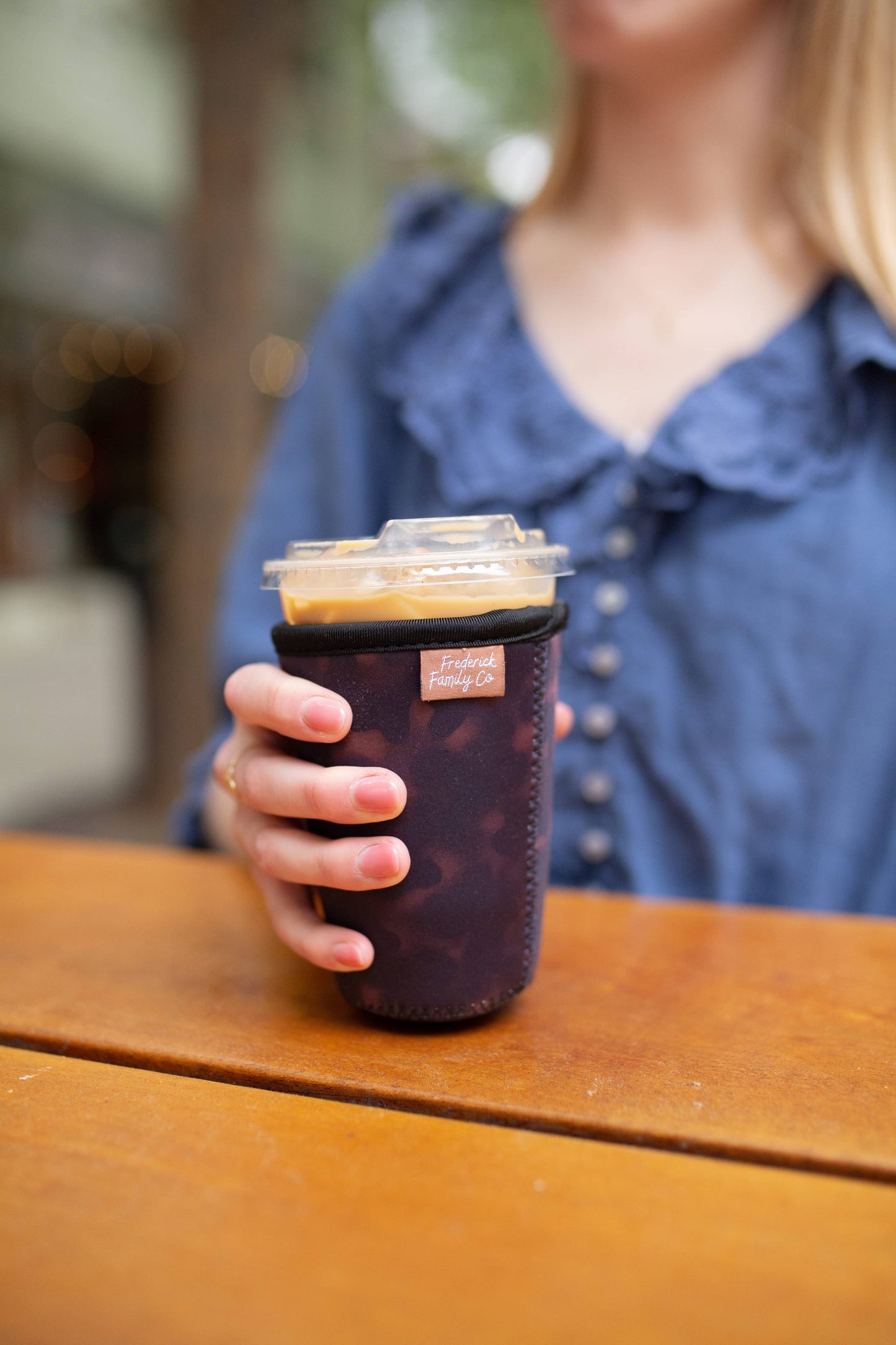 Frederick Family Co. - Reusable Iced Coffee Sleeve, Cute Cup Holder Drink Sleeve, Coffee Lover Gift, Cold Drink Sleeve for Iced Coffee Cups