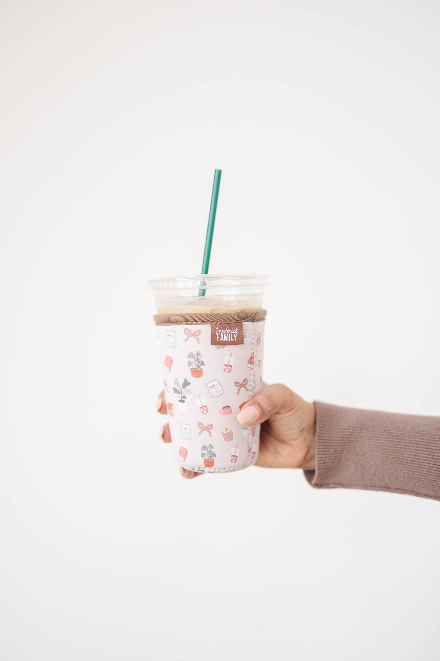 Frederick Family Co. - Reusable Iced Coffee Sleeve, Cute Cup Holder Drink Sleeve, Coffee Lover Gift, Cold Drink Sleeve for Iced Coffee Cups