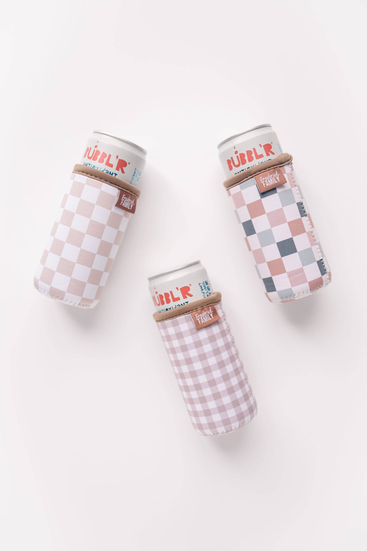Frederick Family Co. - Slim Can Drink Sleeves- Reusable Neoprene Coolers with Aesthetic Patterns, 12oz Skinny Can Holder for Seltzer Energy Drinks