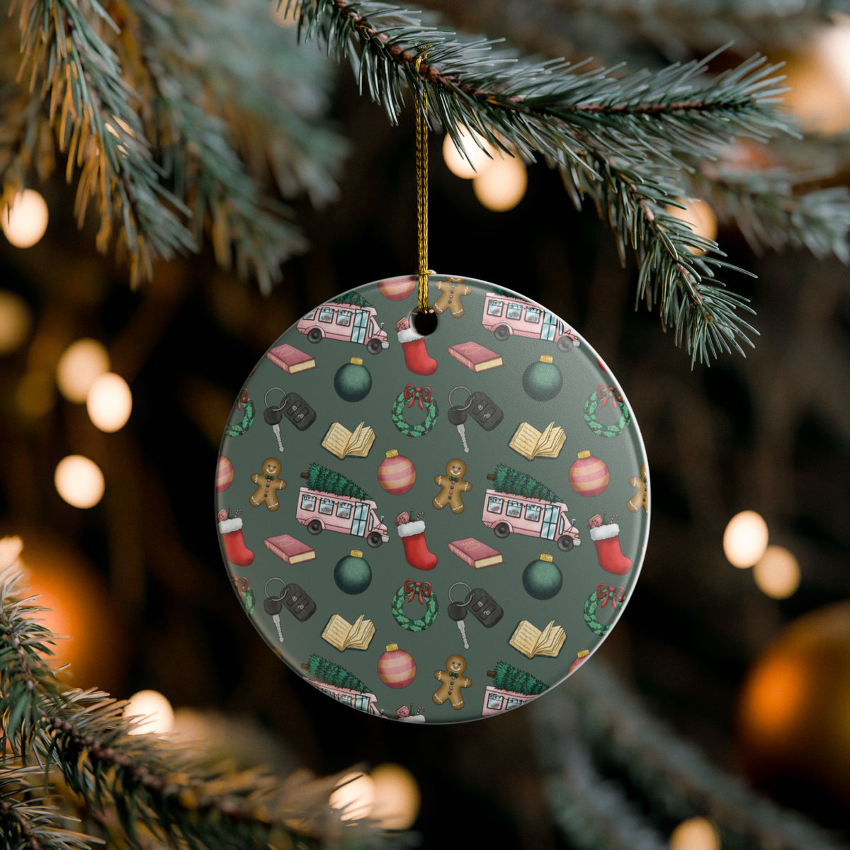 Bookmobile Doodle Ornament