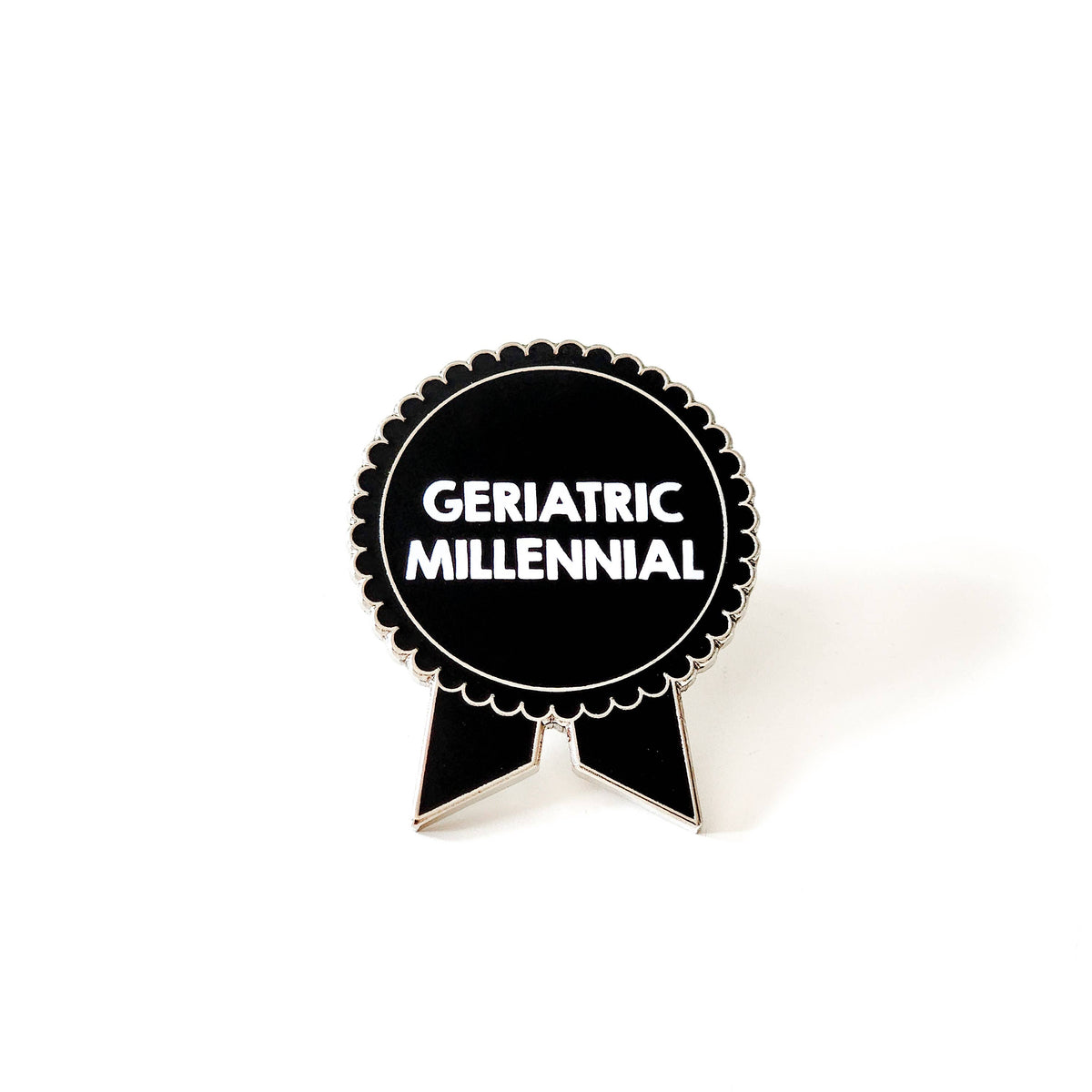 SHEWOLF Designs - Geriatric Millennial Pin — Funny Award Ribbon Birthday Gift