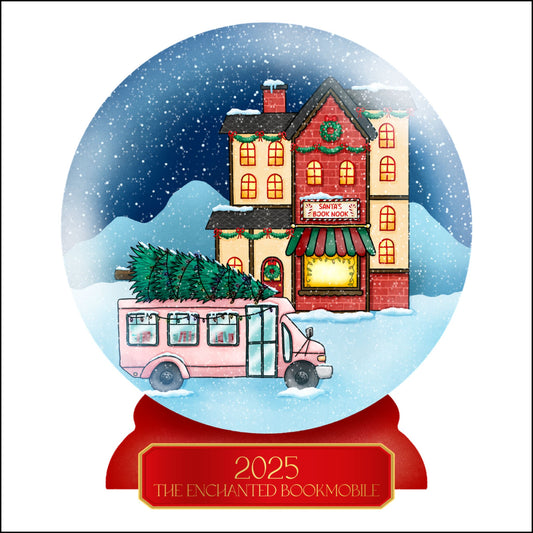 Acrylic Ornament — 2025 Enchanted Bookmobile Snow Globe Design